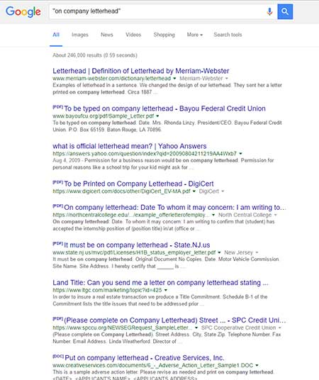 Search results for the exact phrase "on company letterhead"